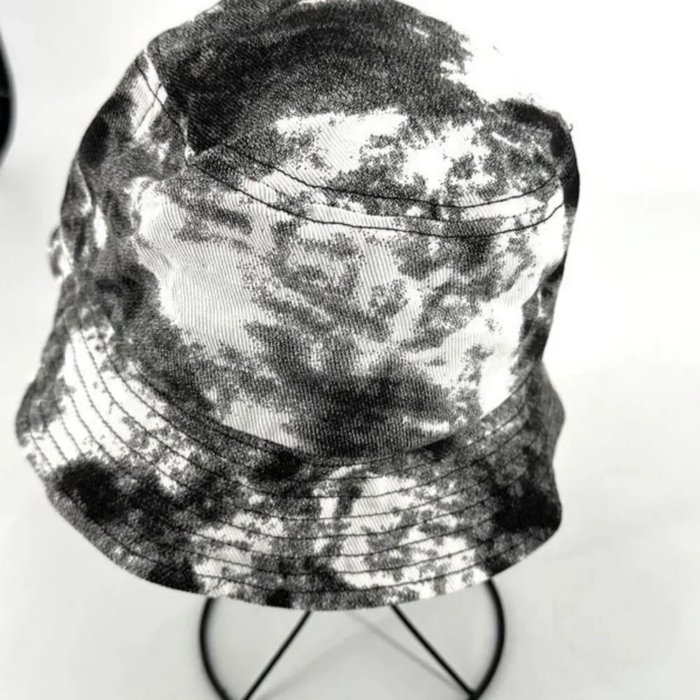 POL Women's‎ 100% Cotton Knit Tie Dye Bucket Hat Black White One Size